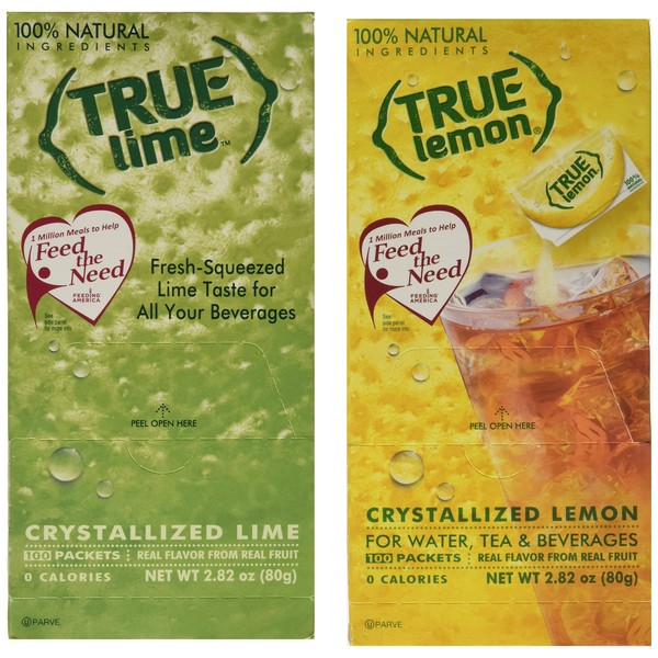 True Lemon & True Lime Bulk Dispenser Packets, 100 Count (Pack of 2)