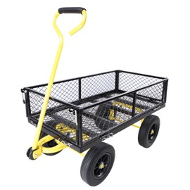 Heavy Duty Garden Cart,Heavy Duty 550lbs Capacity,Tool Cart with 10in Solid Wheel and Removable Mesh Sides,Multi Function Outdoor Car with Rotating Handle is Suitable for Garden Courtyard Farm（Black）