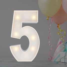 JoyBox Design 2FT Marquee Light Up Letters Numbers, Mosaic Balloon Frame, Party Decoration for Birthday, Wedding, Anniversary, Graduation – Number 5