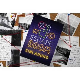 Friendly Fox Escape Room Invitation, 12 Detective Invitation Cards for Children's Birthday Boys and Girls, Exit Game Children's Invitation with Envelope