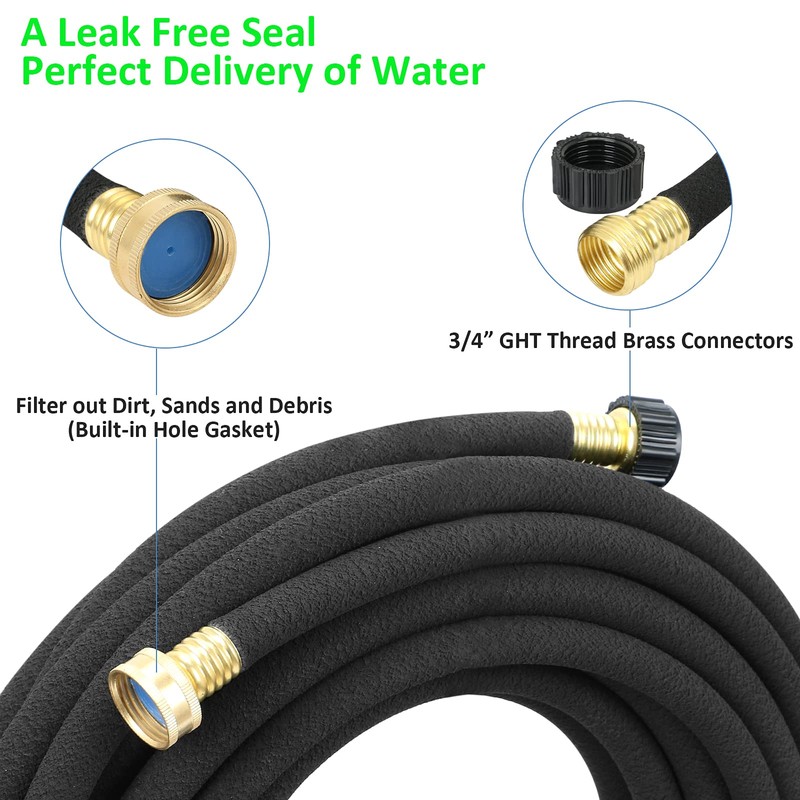 STYDDI Soaker Hose, 1/2" x 75 FT Round Rubber Garden