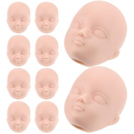 EXCEART Doll Parts 10pcs Bjd Eye Vinyl Heads Mannequin Supplies Head Plastic Decor Accessory Re Soft Practice DIY Parts Creative Part Option Toy Up Replacing Face Hanging Handmade Doll Heads
