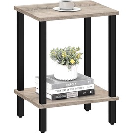 TUTOTAK End Table, Side Table, Nightstand, 2-Tier Storage Shelf, Sofa Table for Small Space, Living Room, Bed Room TB01BG034