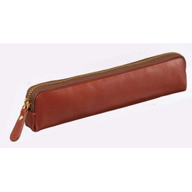 Raymay Fujii NF2803C Pencil Case, Bloomsbury, Leather Pen Case, Leather, Brown