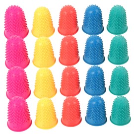 Mikinona 20pcs Multi Function Rubber Finger Covers Non Slip Reusable Finger Protectors for Delicate Handling Office Work Jewelry and Coin Protection Green Blue Yellow Purple Pink