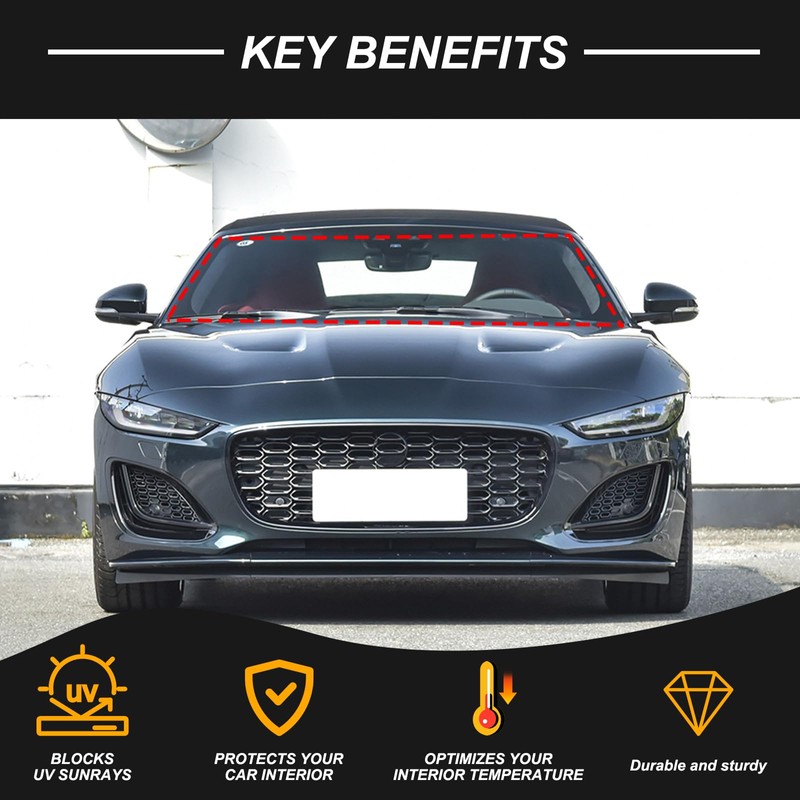 Daeiclru Windshield Sunshade Compatible with Jaguar F-Type 2013-2024, Front Window