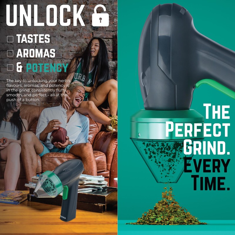 Mamba Monster 3.5g Green USB Electric Herb Grinder. Large Capacity