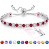 Suyi Tennis Bracelet Birthstone Cubic Zirconia Bracelet Silver Silder Bracelet