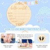 Baby Birth Announcement Sign, 6.7 Inch Wooden Hello World Newborn