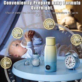 BEGUKO Portable Bottle Warmer, Travel Formula Milk Warmer for Baby, 17oz Water Warmer On The Go with 3min-Rapid-Heat Fast Charge Cordless Formula Warmer Temp Control Baby Travel Essential Xams Gift
