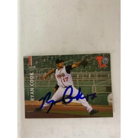 Ryan Cook 2016 Signed Lansing Lug Nuts Team Card