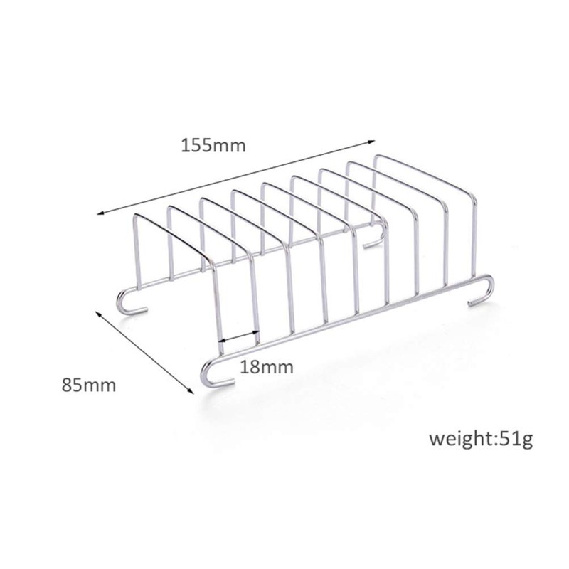 Yardwe 2pcs Toast Bread Rack Holder 8 Slice Holes Stainless