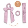 Kooshoo Plastic-free Satin Bow Scrunchie - Violet Ice, 1 Pack
