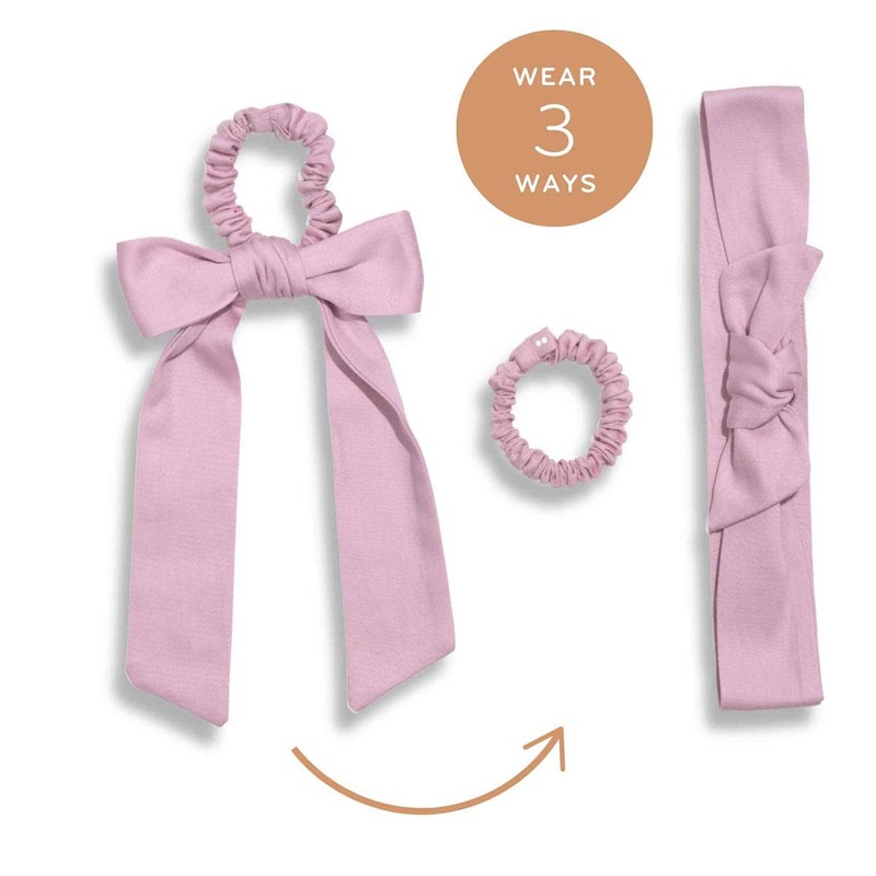 Kooshoo Plastic-free Satin Bow Scrunchie - Violet Ice, 1 Pack