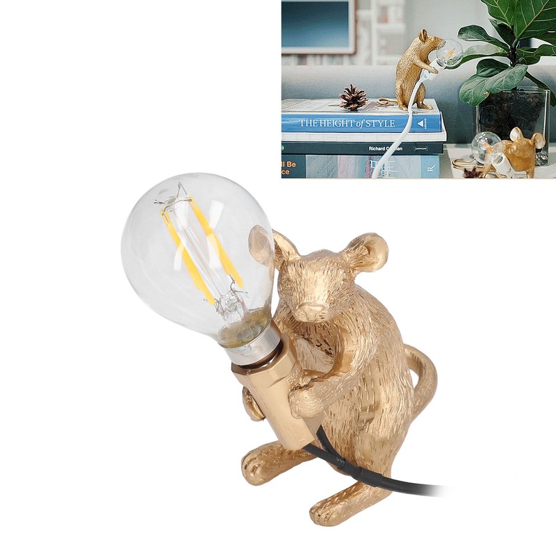 Modern Resin Mouse Lamp E12 Creative Desktop Decoration Animal Lamp