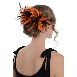 Zac's Alter Ego Two Tone Burlesque Colourful Feather Fascinator On Comb