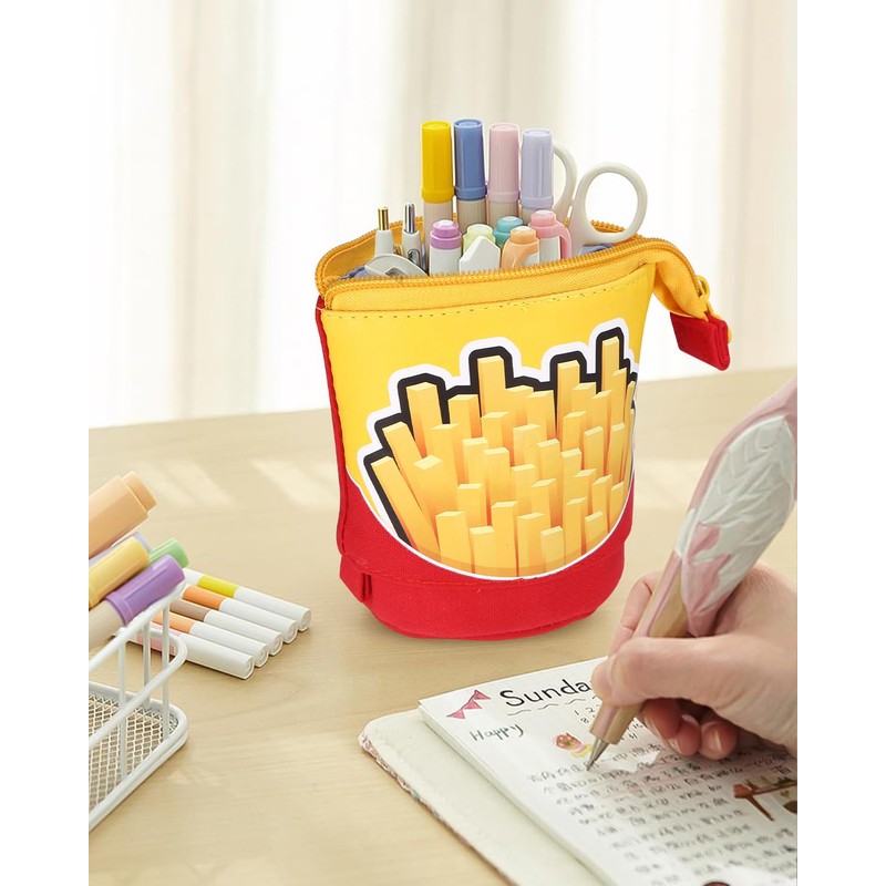 Xespis Pencil Case with Zip, Telescopic Pencil Case, Frits, pencil