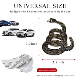 KVAEY Dont Tread on Me Car Sticker, Automotive 3D Gadsden Flag Rattlesnake Metal Emblem Decal, Snake Emblems Badge Bumper Decoration for Car Truck Motorcycle, Car Accessories (Bronze)