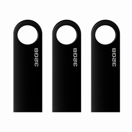 USB Stick 32 GB, Pack of 3 Mini USB Sticks 32 GB with Key Fob Memory Stick USB 2.0 Flash Drive USB Flash Drive 32 GB (Waterproof)