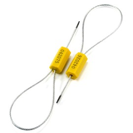 Leadseals(R) 100 Steel Cable Seals - Metal Security Seals for Truck & Trailer - Yellow, 100pcs