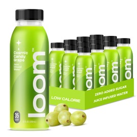 Cosmic Candy Grape Juice Drinks by Loom, Low Sugar Juice, Real Fruit, No Added Sugar, 35 Calories, Non-GMO, Vegan, Gluten Free, 12 oz bottles, 12 pack
