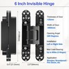 2pcs 6 inch Stainless Steel Hidden Door Hinges - Invisible