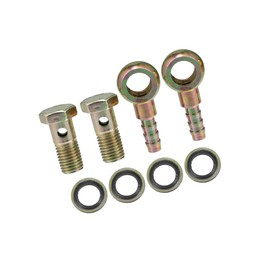 RATCHROLL Banjo Bolt M12x1.5 8mm Banjo Bolt Hose Barb Fittings Brake Line Fitting Adapter with Copper Washers for Motorcycle Car (Set of 2) Replacement Car Parts