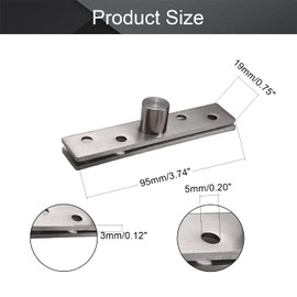 MroMax Door Hinge 95mm Length 360 Degree Rotating Hidden Door Hinge Stainless Steel Hinge for Hidden Door, Cabinet and Cabinet, Silver, 4 Pieces