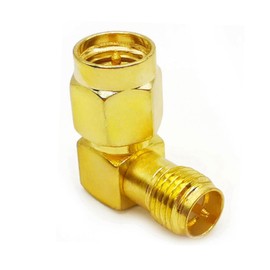 2PCS SMA 90 Degree Antenna Adapter, SMA Right Angle Coax Connector, SMA Male to RP-SMA Female Low Loss Elbow Coax Adapter for Ham Radio Antenna, Walkie-Talkie,Audio, Video