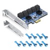 10Gtek 10 Port PCIe SATA Card, SATA3.0 Expansion Card, X1,