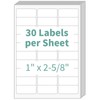 30 up Labels 1" x 2-5/8" Shipping Address Labels, FBA