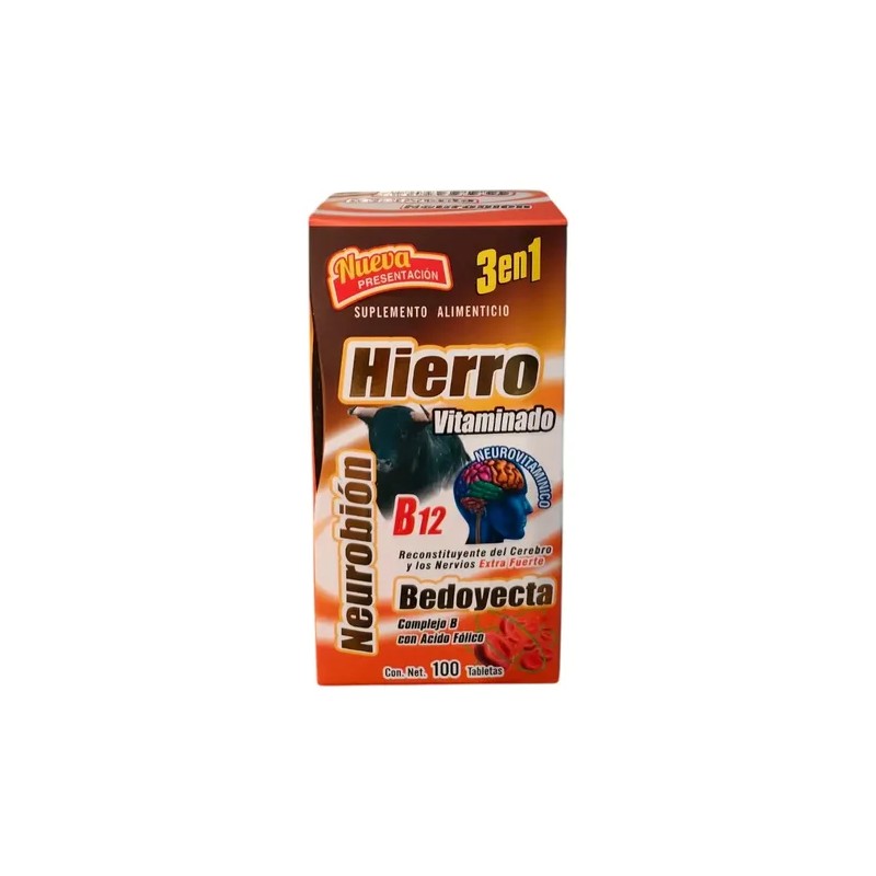 Hierro Vitaminado+bedoyecya+neurobion B12(complejo B) 100tab