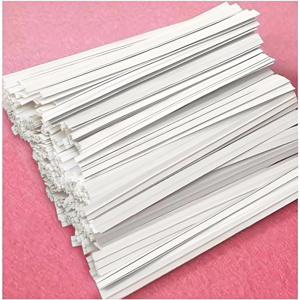 Easytle White Paper Twist Ties 100 Pcs 5" Reusable Bread