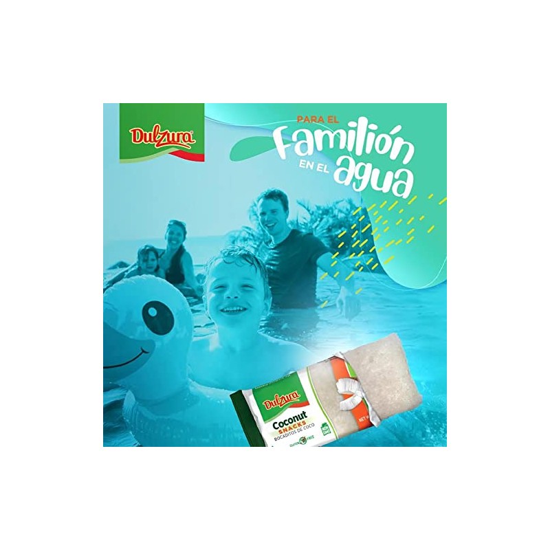 Dulzura Borincana Vegan Coconut Bites Snack Bars (Individually Wrapped), 7.9