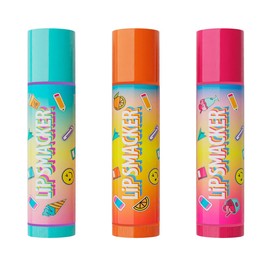 Lip Smacker, Back to School Collection, Spiral Notebook Lip Balm Trio, 3-Piece Lip Balm Set for Kids with Cute Notebook, Lip Care in Delicious Flavours, Pink