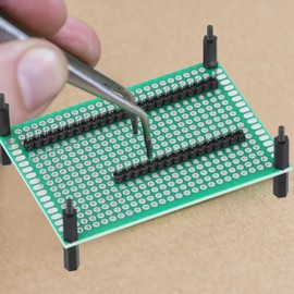 QWORK® 46 Stück Leiterplattenset, Doppelseitige Prototyp-Leiterplatten, PCB Board Kit mit Stecker-/Buchsenleisten und Schraubklemmen