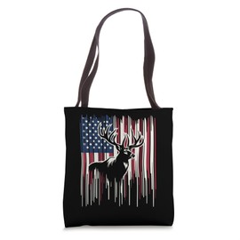 American Flag Deer Hunting Graphic Art Design Tote Bag