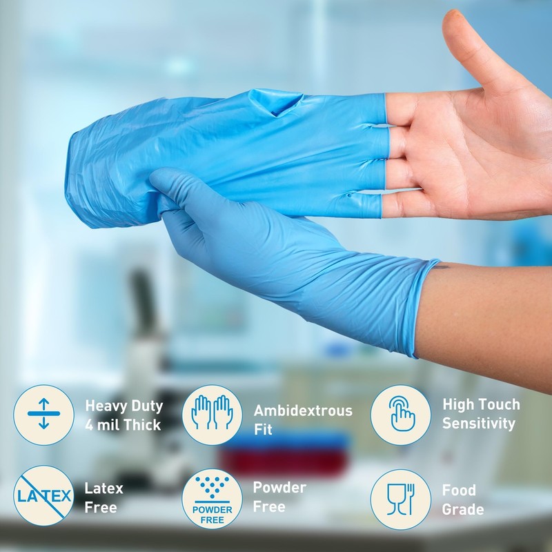 ESTAS Nitrile Gloves - 4 Mil Thick Disposable Gloves -