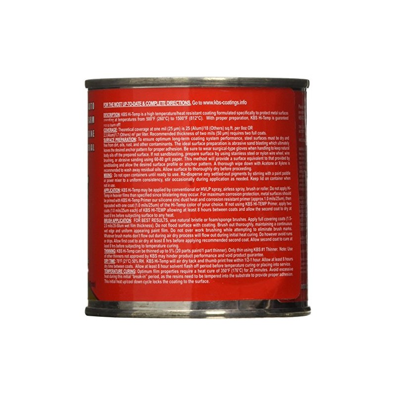 KBS Coatings 65202 Jet Black Xtreme Temperature Coating - 8