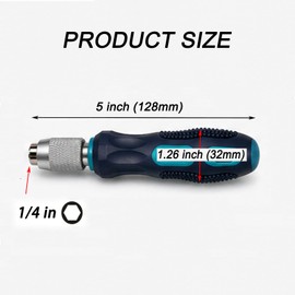 2 Pcs Bit Driver Handle, 1/4 inch Hex Quick Release Bit Handle,6.35mm Hex Screwdriver Bit Holder with Non-slip Handle