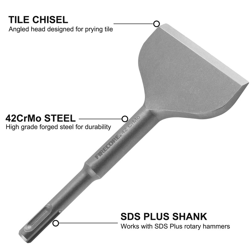 SDS Chisel Bits, Firecore SDS Plus Chisel 165mm x 75mm,