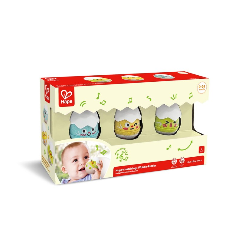 Hape Funny Nodding Chick Rattles Set Baby Toy From Birth