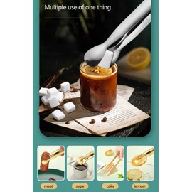 TIKA 6-Piece Stainless Steel Mini Tongs - Versatile Tongs for Sugar, Ice & Appetizers