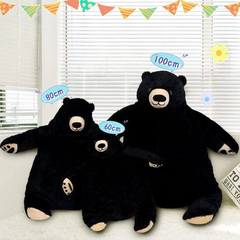 Huge Black White Brown Bear Soft Giant Stuffed Bear Toy