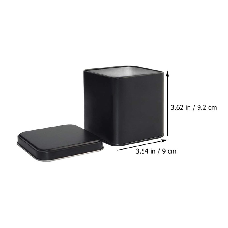 Square Black Metal Tins Empty Cube Steel Box Storage Container