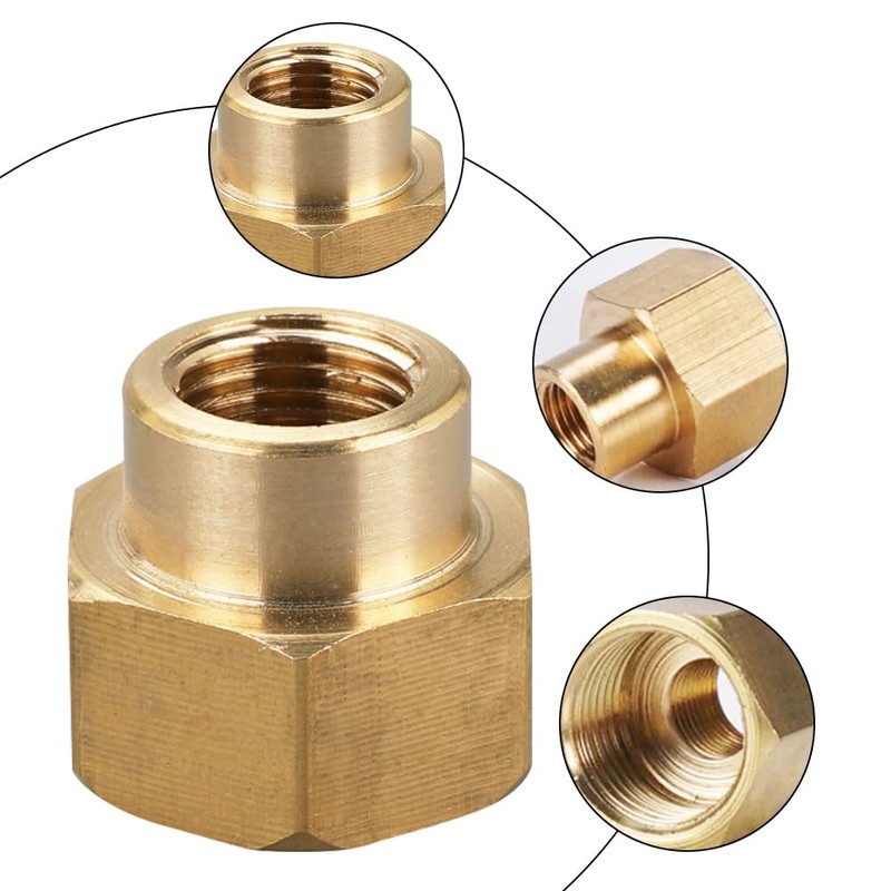 Beatific 2-Piece Brass Reducing Sleeve Adapter, 1/2" x 3/8", NPT,