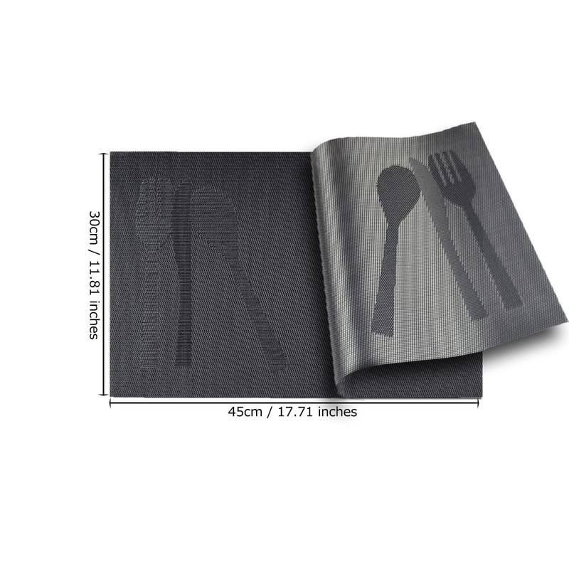 ASYOUWISH Set of 6 PVC Kitchen Table Place Mats, Non-Slip