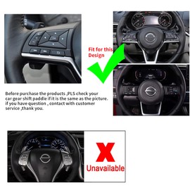 KUNIO 2PCS Aluminum Alloy Steering Wheel Shift Paddle Extended Shifter Trim Cover Fit for Nissan Altima Kicks 2024 Teana X-Trail Qashqai Infiniti QX50 QX55 Interior Decoration Accessories Red