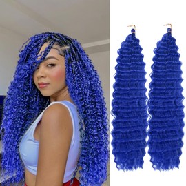 Ocean Wave Crochet Hair 24 Inch 2 Packs Deep Wave Curly Braiding Hair Extensions Synthetic Curly Crochet Hair For Black Women