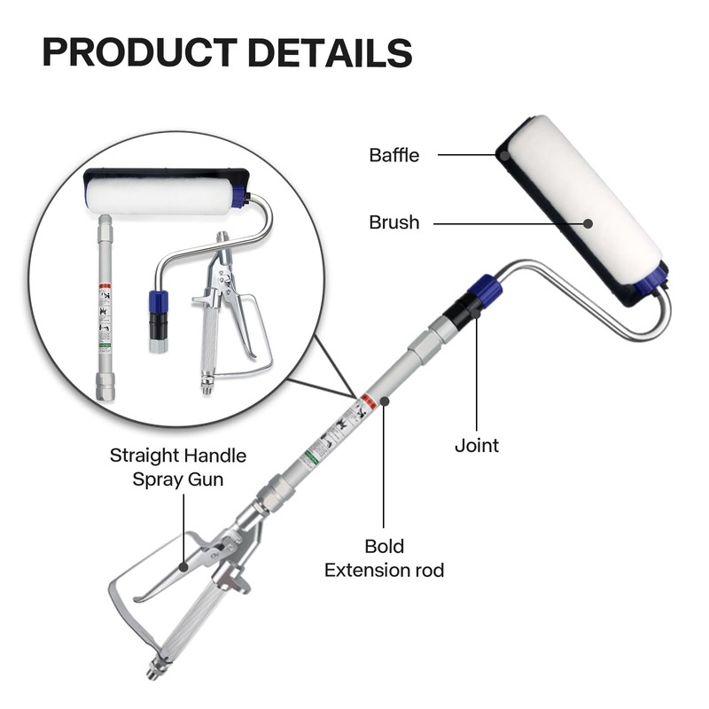 Airless Paint Sprayer Roller Inner Feed for High Pressure Airless